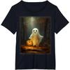 Vintage Floral Ghost Cute Halloween Funny Graphic Sarcastic T-Shirt Funny Tops for Male Husband Dad Clothes Humor Tshirt