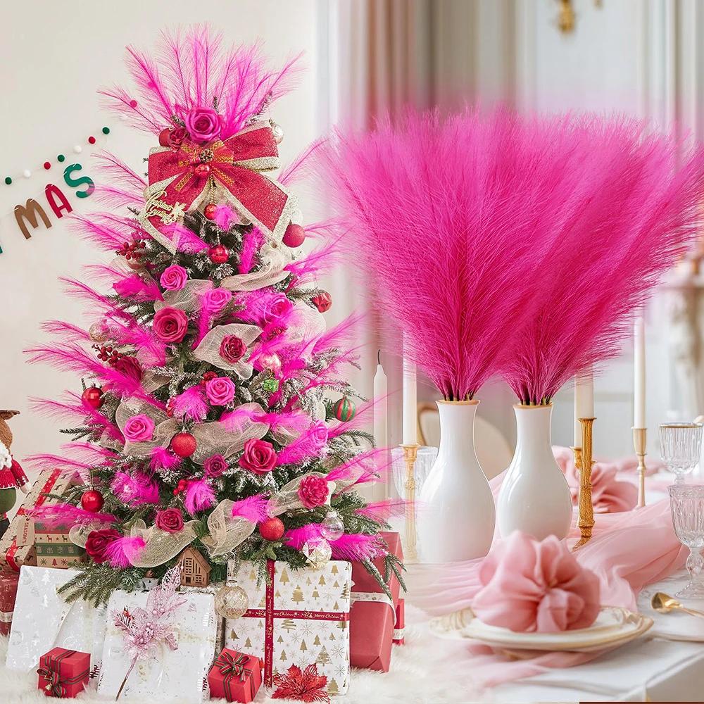 30PCS 55cm Pampas Grass Decor Artificial Flowers Fake Reed for Christmas Ornaments Halloween Fall Party Home Wedding Decoration