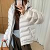 Ribs hooded short down cotton-padded jacket for women's winter new loose small cotton-padded jacket