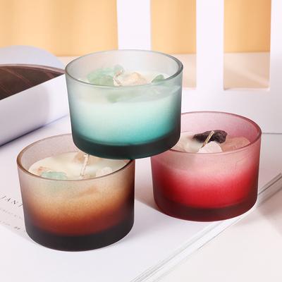 Farbglasbecher Sojawachs Kristall Aromatherapie Kerze Raumduft Ornamente Hochzeits Souvenir