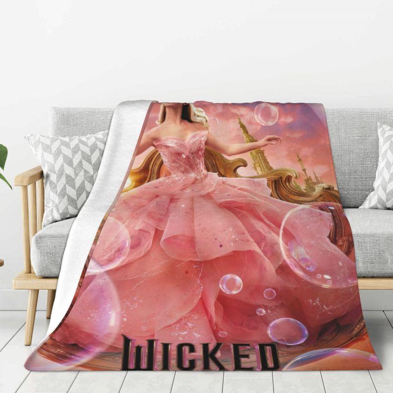 Custom 3D Printed Wickeds Musical Movie Blankets Comfortable Soft Flannel Summer Throw Blanket for Couch Car Bedding