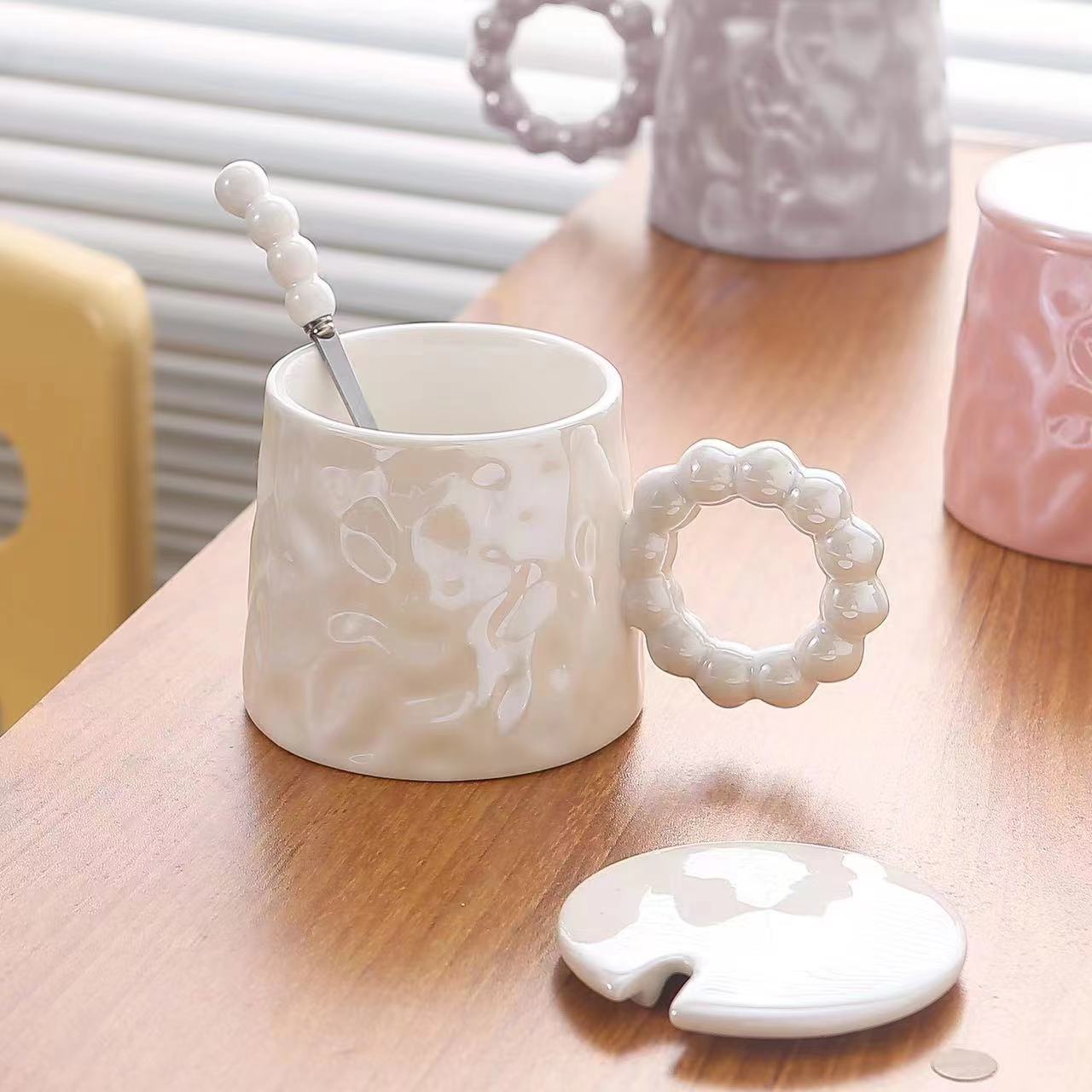 

Isn T Colorful Pearl Glaze Ceramic Cup Office Mug Ceramic Water Cup Couple Cup Event Celebration Gift Cup 301-400ml