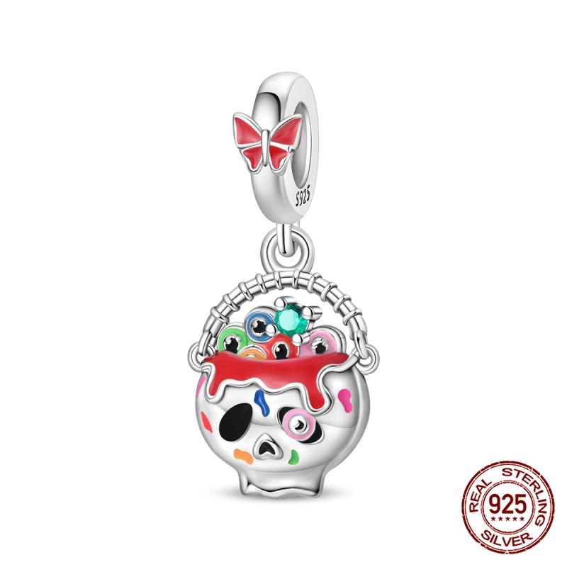 New In Original Charms Copper Glow In Skull And Pumpkin Charms Beads Fit 3Mm Original Bracelet For Women Diy Jewelry Gifts