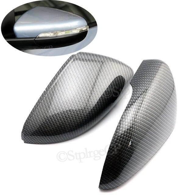 For Volkswagen GOLF 6 VI MK6 GTI R Line R20 Touran Carbon Fiber Pattern Mirror Case Black Side Wing Rearview Mirror Cover