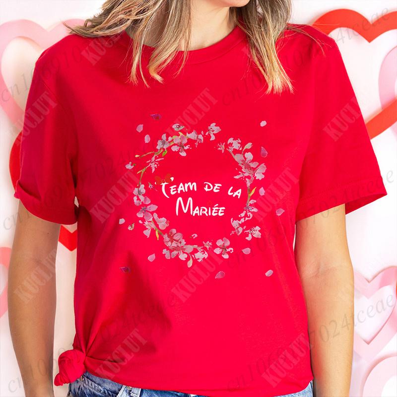 French Girls Bachelorette EVJF Party Tshirt Women Y2k Graphic Tops Team Future Bride T-Shirt Single Farewell Bridal Wedding Tees