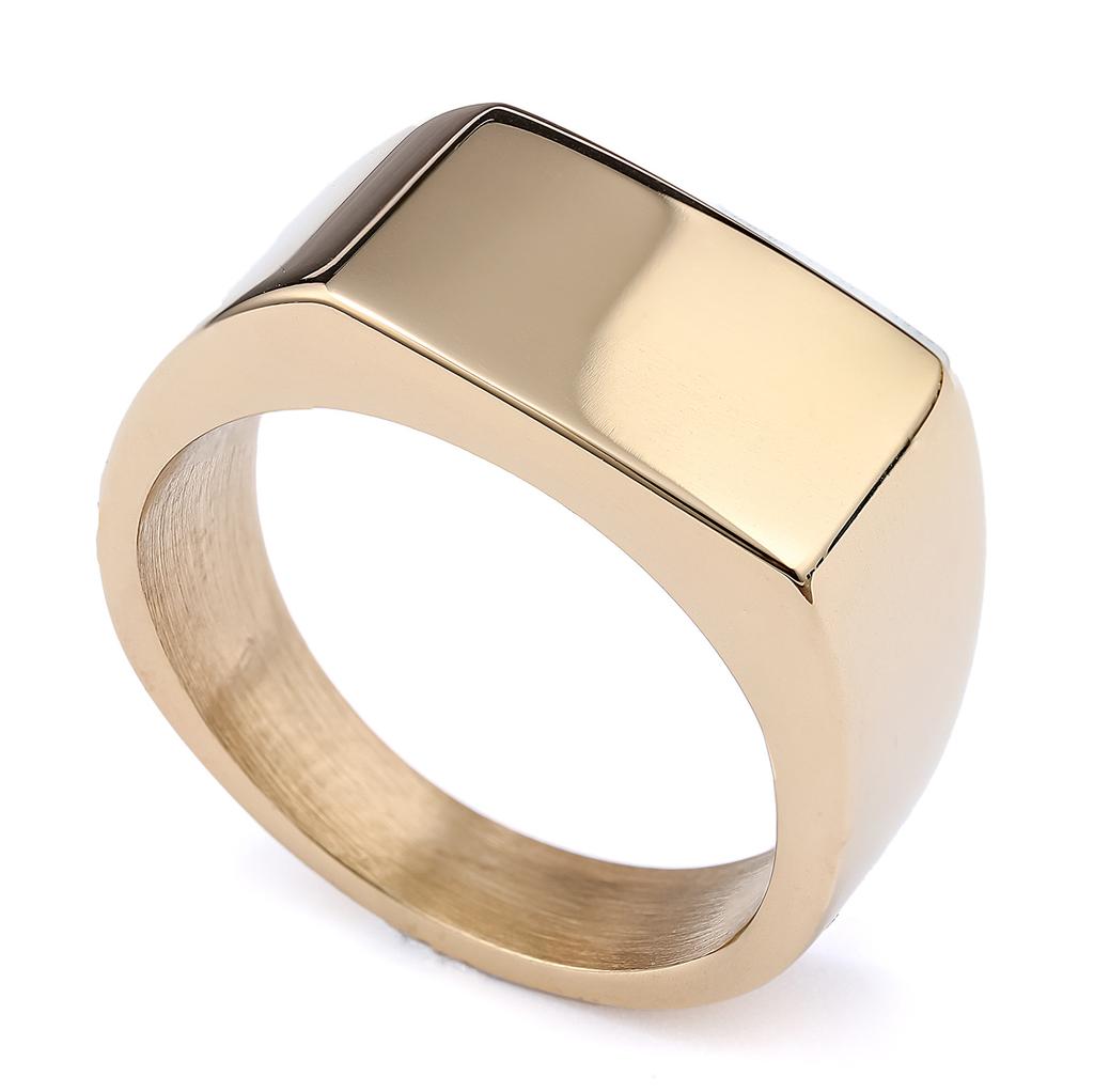 Minimalist Fashion Rectangular Mirror Stainless Steel Ring Small Batch Smooth Design Trendy Accessory