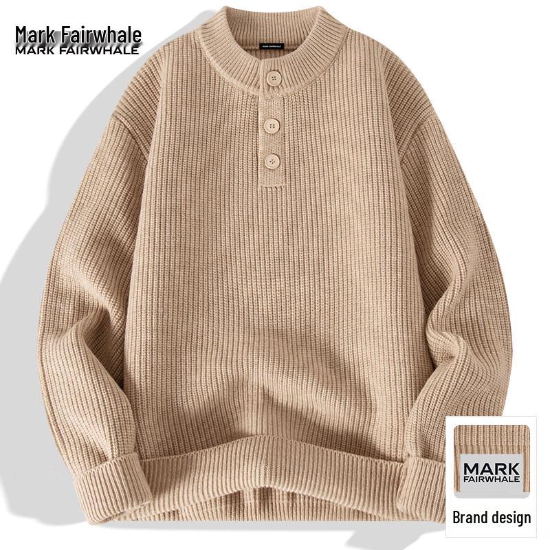 Mark Fairwhale Men's Henry Collar Knit Sweater