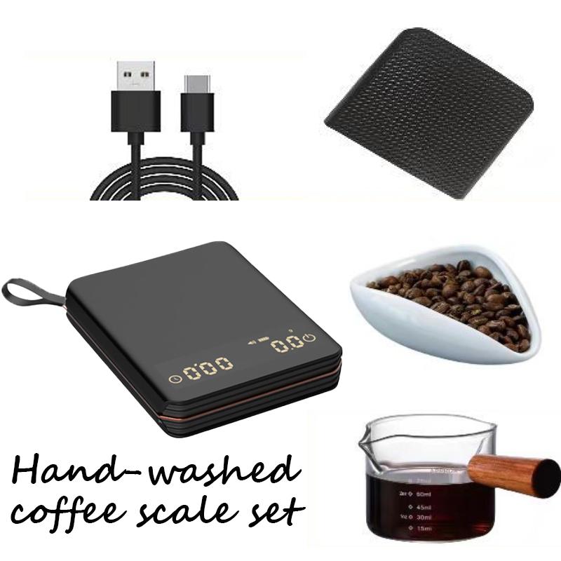 Portable Mini Digital Coffee Scale 2kg1g Rechargeable High Precision LED Kitchen Scale with Timer Suitable for Hand Pour Coffee