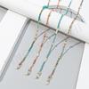 Creative Color Series Gravel Glasses Rope Ins Women's Anti-lost Pearl + Crystal Neck Glasses Chain Glasses Rope
