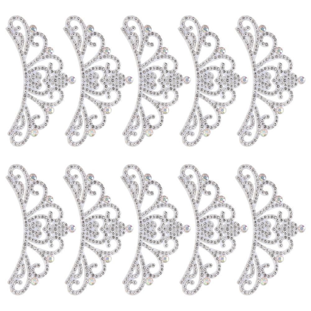 10pcs Rhinestone Studded Crown Shaped Patches White Clothes Accessories Clothing Decoration