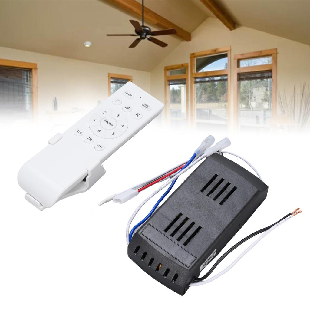 Kit Télécommande Universelle pour Ventilateur de Plafond DC 6 Vitesses Contrôleur Récepteur de Lumière pour Ventilateur de Plafond avec Minuterie pour Remplacement