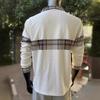Mode Flip Kragen Büro Polo Shirt Herren Atmungsaktiv Freizeit Langarm Tops Neue Frühling Herbst Plaid Casual Herren Kleidung