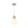 Cream Style Pumpkin Pendant Light: Modern Minimalist Bedside Lamp for Master Bedroom, Bar Counter, or Foyer with Single Head Cord Suspension.