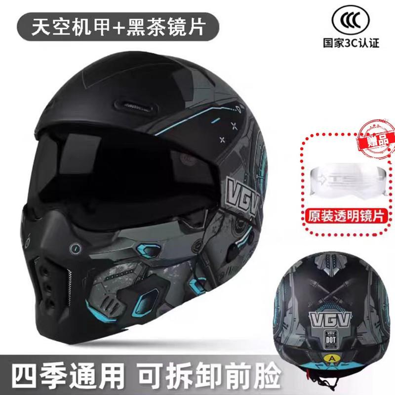 Full Face Motorcycle Helmet DOT Approved ABS Shell Adult Unisex All Season Ride Protection With Bluetooth Slot