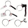 Halloween Blood Knife Headband - Spooky Masquerade Party and Cosplay Prop.