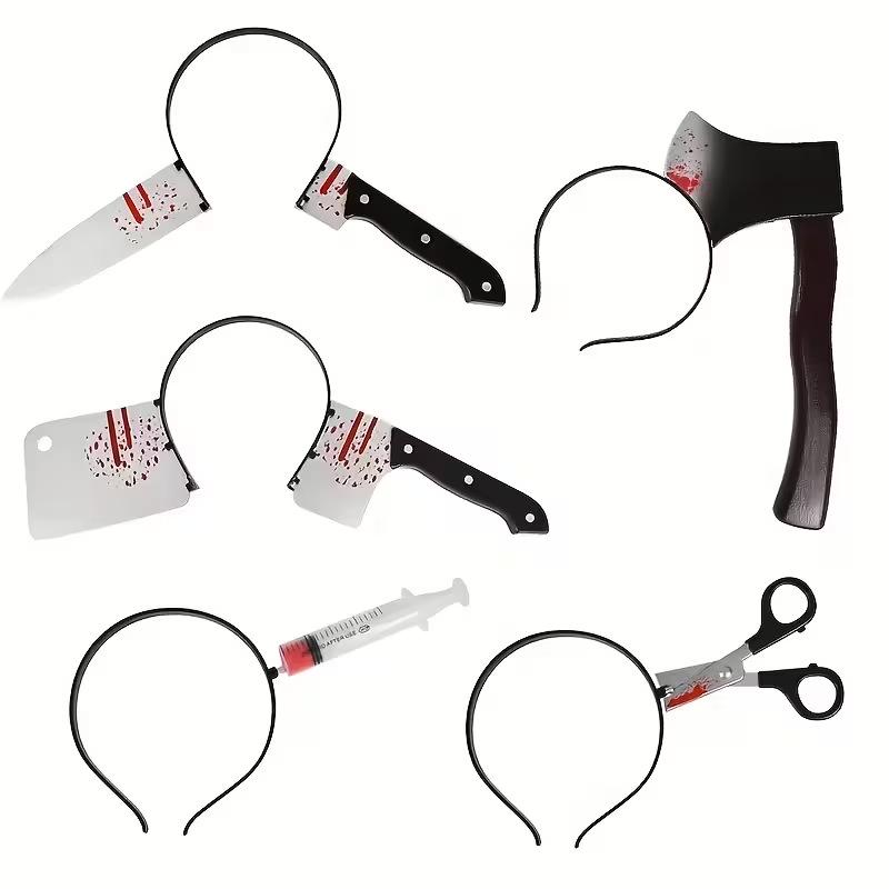 Halloween Blood Knife Headband - Spooky Masquerade Party and Cosplay Prop.