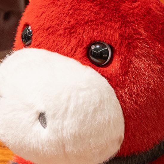 2026 Year of The Horse Plush Toy Red Zodiac Stuffed Animal with PP Cotton Filling Chinese New Year Gift for Office Home Decor
