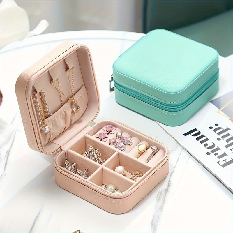 Portable Jewelry Box with Anti-Tarnish Zipper Closure Travel Organizer –Perfect Gift for Women, Mom, Sister, Jewelry Travel Case