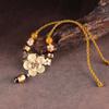 GemChic Women's New Classical Ethnic Glaze Flower Petal Pendant Necklace Vintage Adjustable Chain Fashion Birthday Christmas Jewelry Gift