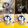 Little Penguin Cartoon Plush Girls Backpack With Interior Pocket For School