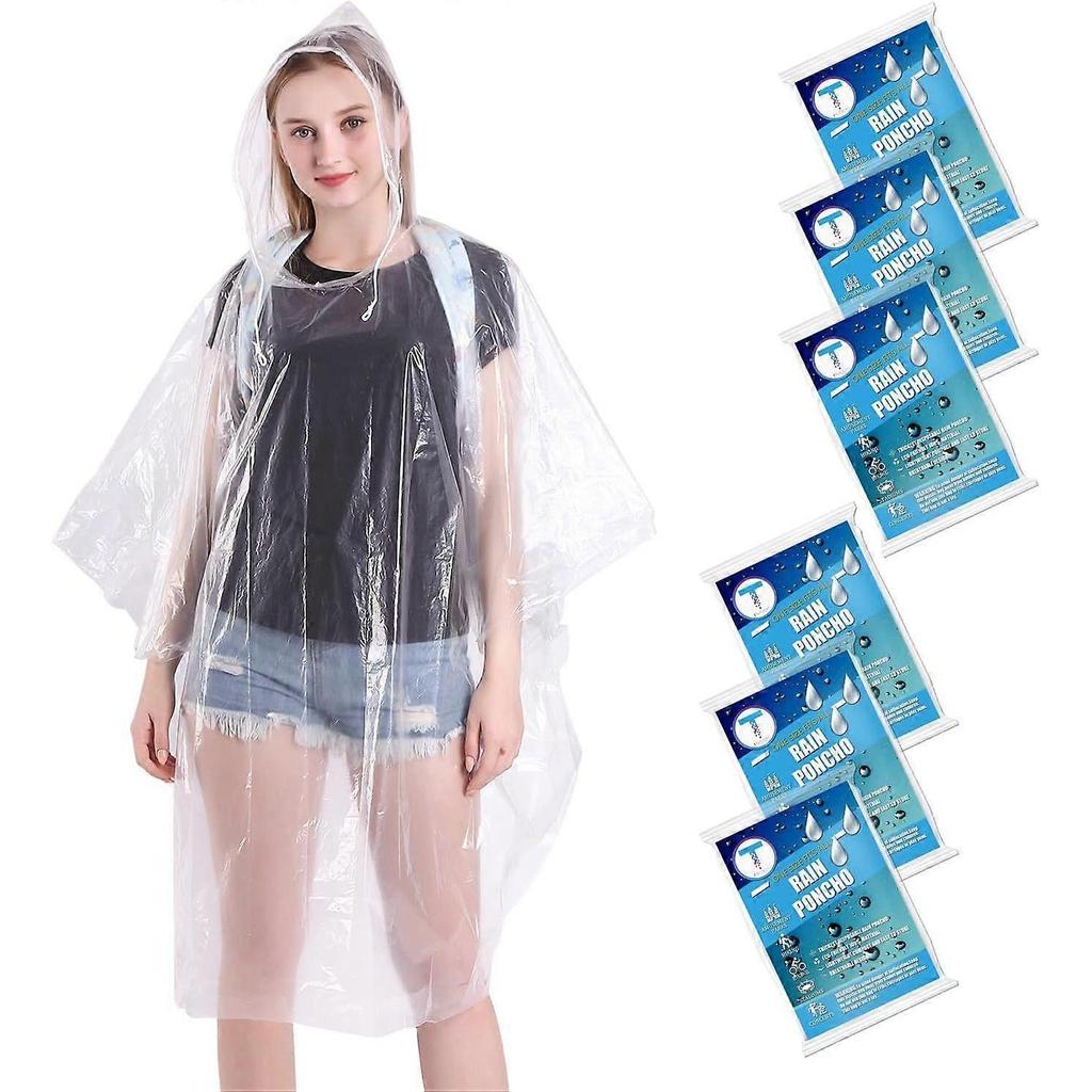 2025 Latest Model Disposable Rain Ponchos 6 Pack for Adults/Family Set-50%
