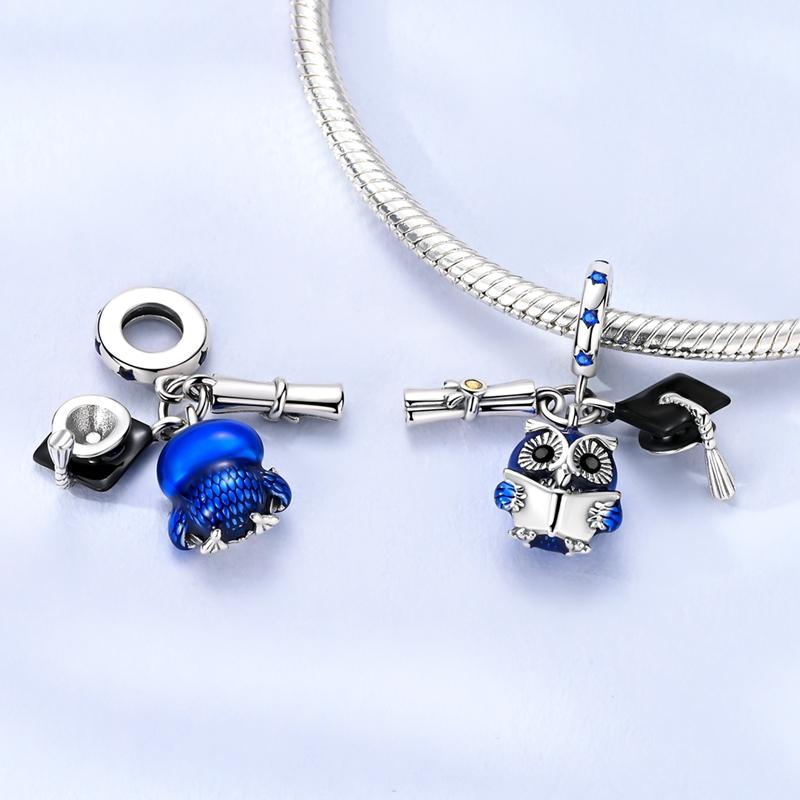 Halloween Series Charms Bead Copper Luminous Pumpkin Skull Witch Black Cat Fit Bangle Bracelet Necklace Diy Jewelry