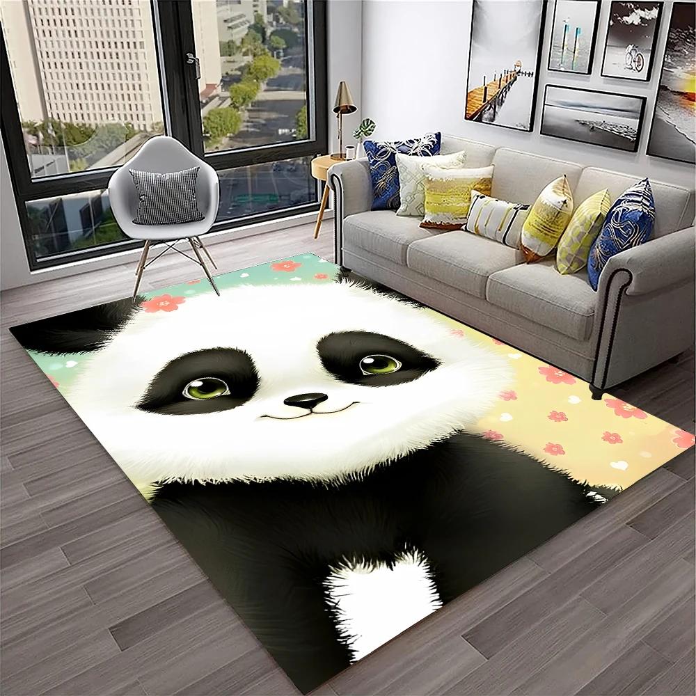3D Cartoon Cute Panda Animal Child Play Carpet Rug for Home Living Room Bedroom Sofa Doormat Decor,Area Rug Non-slip Floor Mat