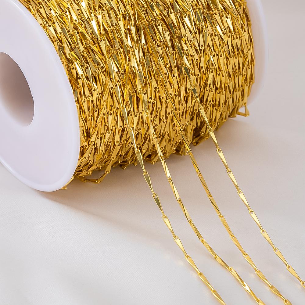 1Meter Copper Basic Chain Gold Plated Cable Curb Link Chains for Necklace Bracelet Handmade Jewelry Making DIY Supply Wholesale