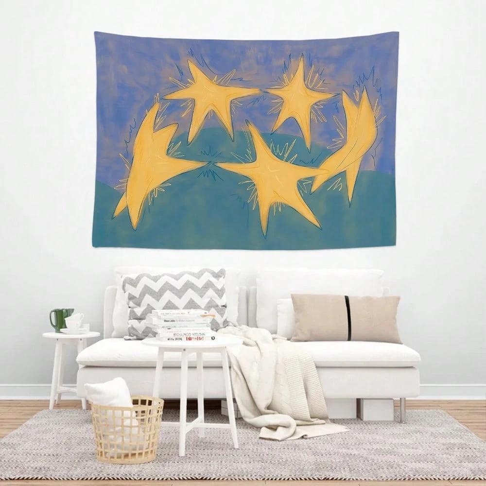 

1 шт. Удобный Звездный Танец Полиэстер Гобелен Настенный Гобелен Подвесной Подходит для Домашнего Декора Материалы для Гостиной Спальни 74x94cm(29x37in)
