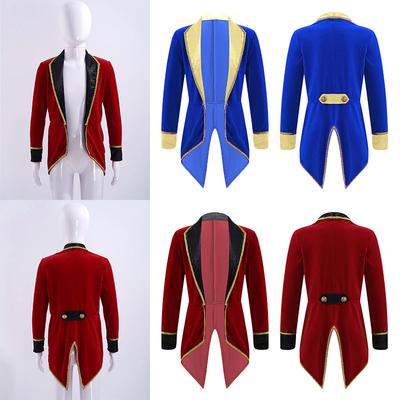 Girls Boys Steampunk Jacket Gothic Tailcoat Costume Vintage Tuxedo Renaissance Halloween Coats Kids