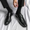 Fashion High Quality Brand Men's Leather Casual Shoes Pointed Banquet Dress Shoes High-end Elegant Brown Men's Business Work Shoes