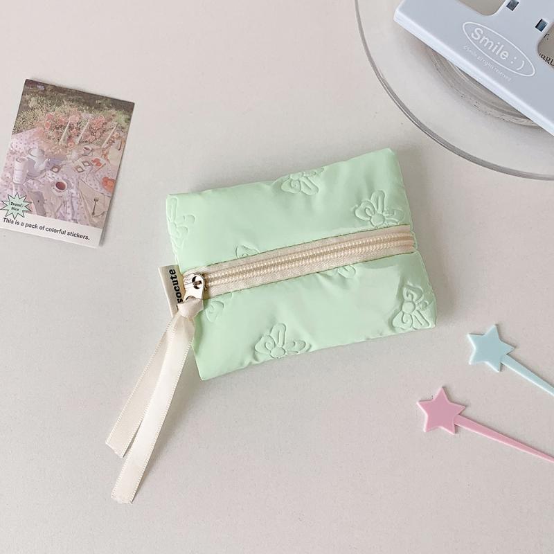 

Кошелек для монет в стиле Инс с милым узором в виде бантика, женский, для наушников, монет, ключей, кошелек-органайзер, сумка-конверт на молнии, косметичка, сумка для хранения