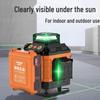 "High-Precision 12-Line Infrared Laser Level for Indoor/Outdoor with Auto-Leveling Green Light"