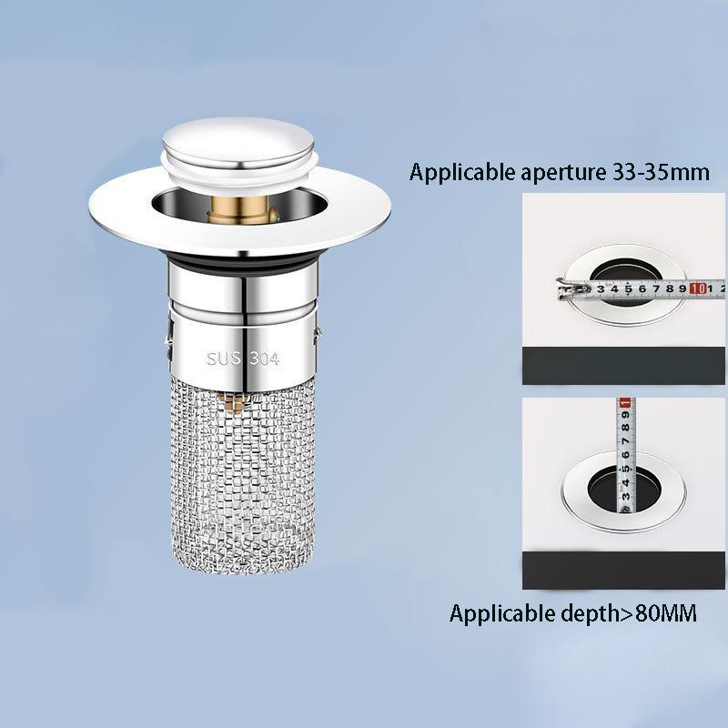 

1Pc Bathroom Sink Plug, Small Diameter Sink Filter Basket for Universal Replacement, Pop-Up Stainless Steel Drain Filter