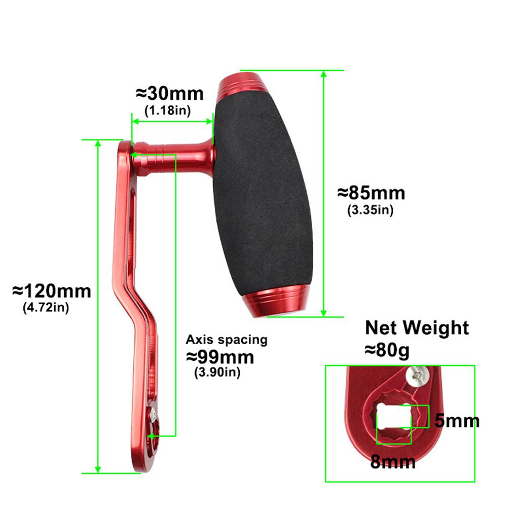 Fishing Reels Handle Baitcasting Reels Power Handle Aluminum Alloy Reels Handle Grip Metal Trolling Wheel Handle