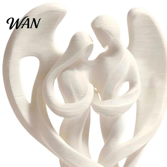 Pure White Angel Decor Mother And Child Ornaments 3D Printed Smooth Lines Versatile Home Decoration Compact Decorative Figurine Symbolizing Protection