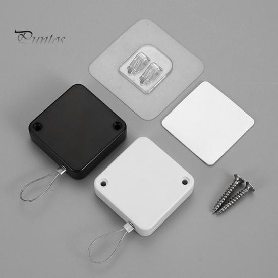 Automatic Door Closer with Steel Wire Adjustable Punch Free Self-Adhesive Wall Mount Bathroom Bedroom Sliding Screen Door Closing Device