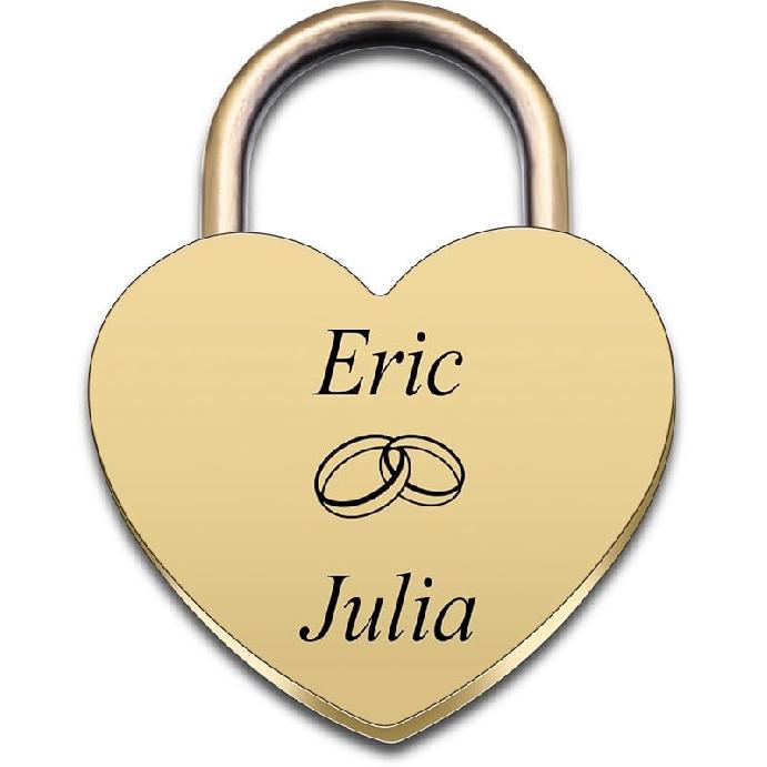 

INBLUE Персонализированный замок в форме сердца с индивидуальной гравировкой имени и даты для пары, парня, девушки, его и ее, замок из сплава с мостом любви и ключом G2: Bronze (Symbol + Text