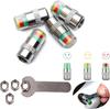 4Pcs Tire Pressure Gauge Caps: Fuel Saving Air Pressure Monitor, Visual 3-Color Alert Sensor, External Tpms Valve Cap For Truck