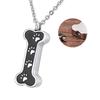 2Pieces Pet Memorial Urn Pendant Necklace with Bone Shape and Paws Print Design Ashes Holders for Valued Memory