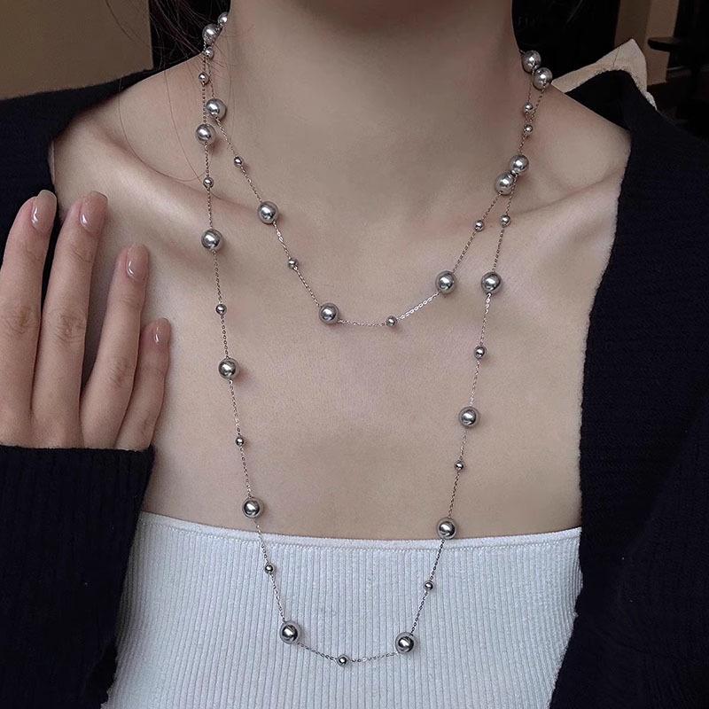 Light Luxury Irregular Glass Pearl Necklace - Versatile Fashion Jewelry for Women