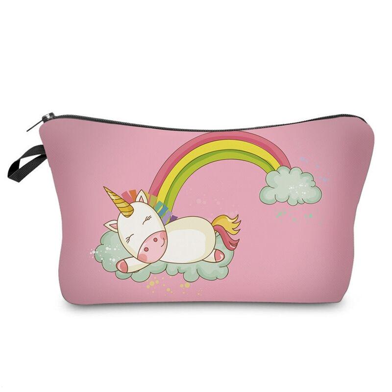 Make Unicorn Up Bag Idea Pencil Case Emoji Cosmetic Travel Girls Ladies Gift  S