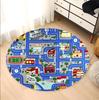 Cartoon Race Track Game Round Rug Carpet Floor Mat Door Mat Entrance Mat for Kids Room Play Room Home Decoration