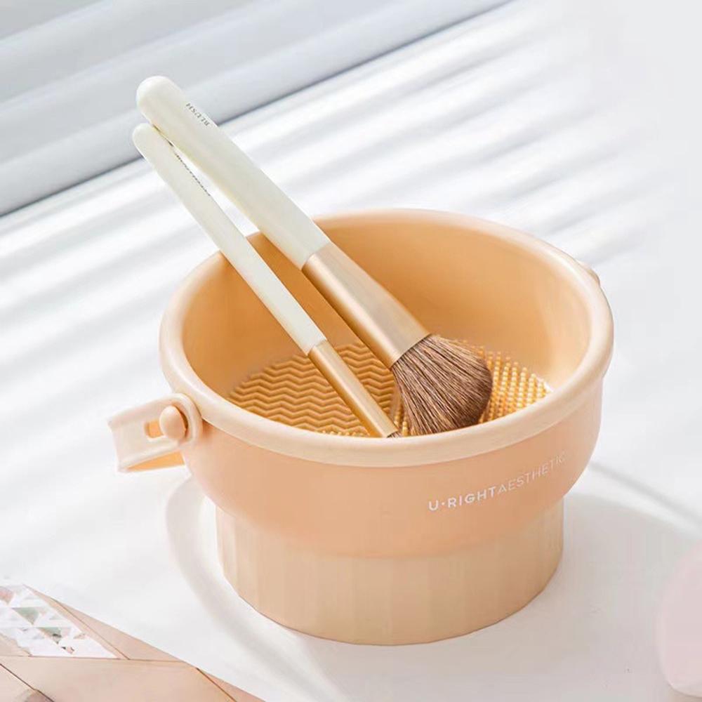 Makeup Brush Cleaning Bucket Washing And Drying Tools Beauty Makeup Powder Puff Cleaning Artifacts Drying Rack Storage Box