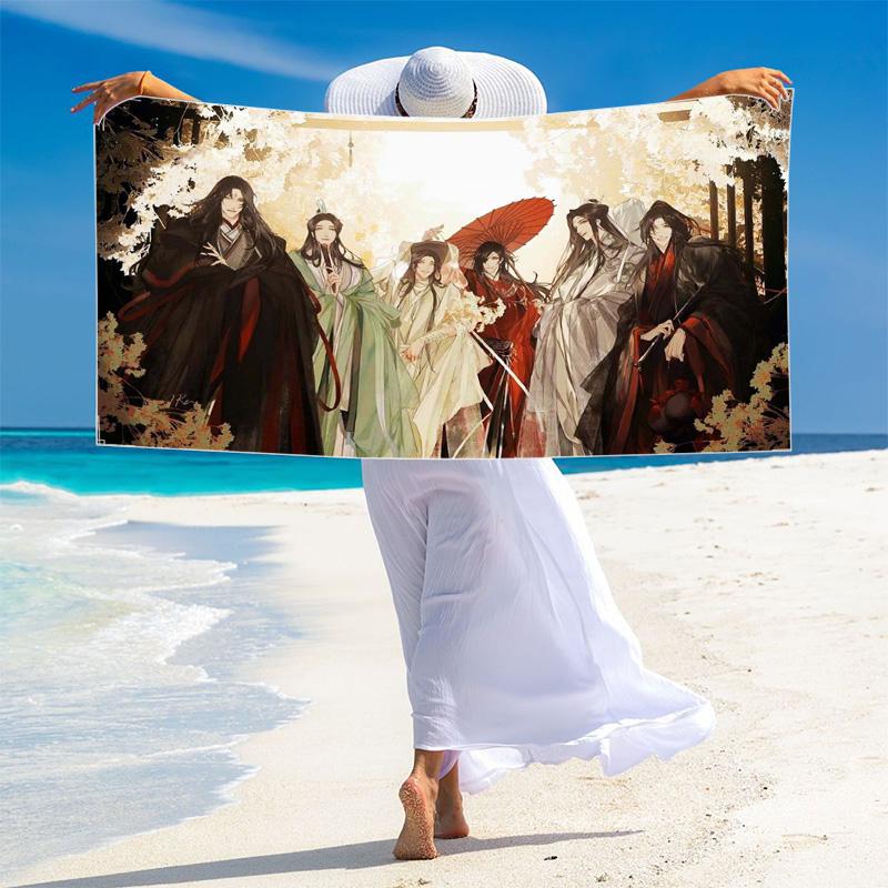 WangXian Print Beach Towel, Large Soft Quick Dry Towel for Beach Camping Swimming