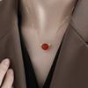 Niche Red Bean Temperament Acacia Bean Red Necklace Women's High-end Sense Collarbone Chain Fashion Neck Chain Transfer Bead Pendant