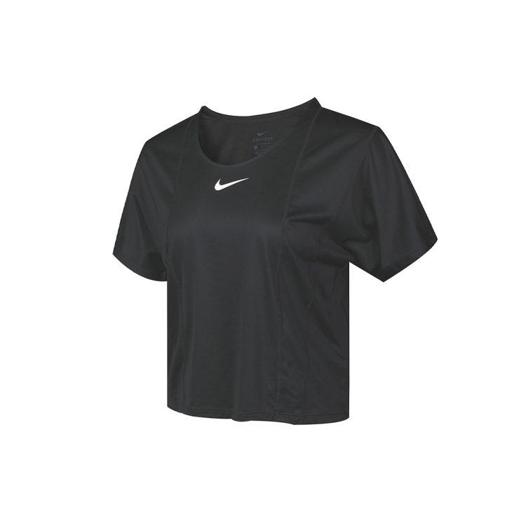Nike T Shirts Women's Black Crew Neck Moderate Straight Fit CU3033-010