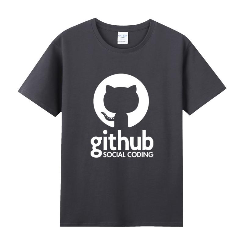 Summer Github Octocat Homebody Geek Programmer Pure Cotton Roundneck Shortsleeved Tshirt for Men and Women