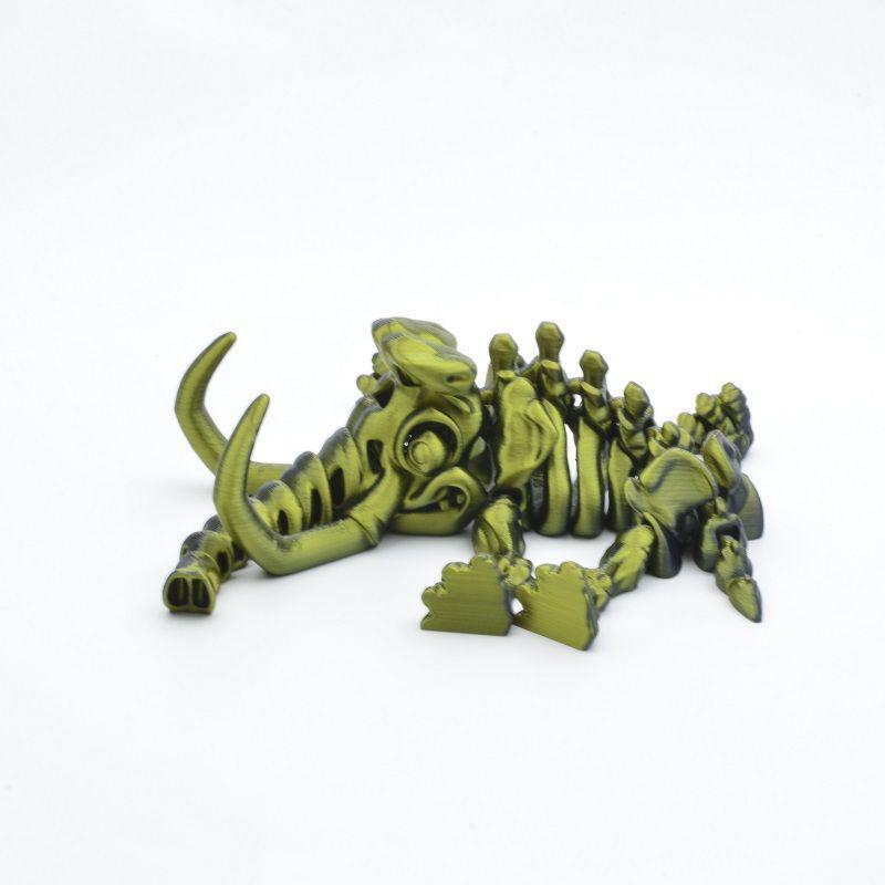3D Printed Adorable Movable Mammoth Cartoon Skeleton Toy