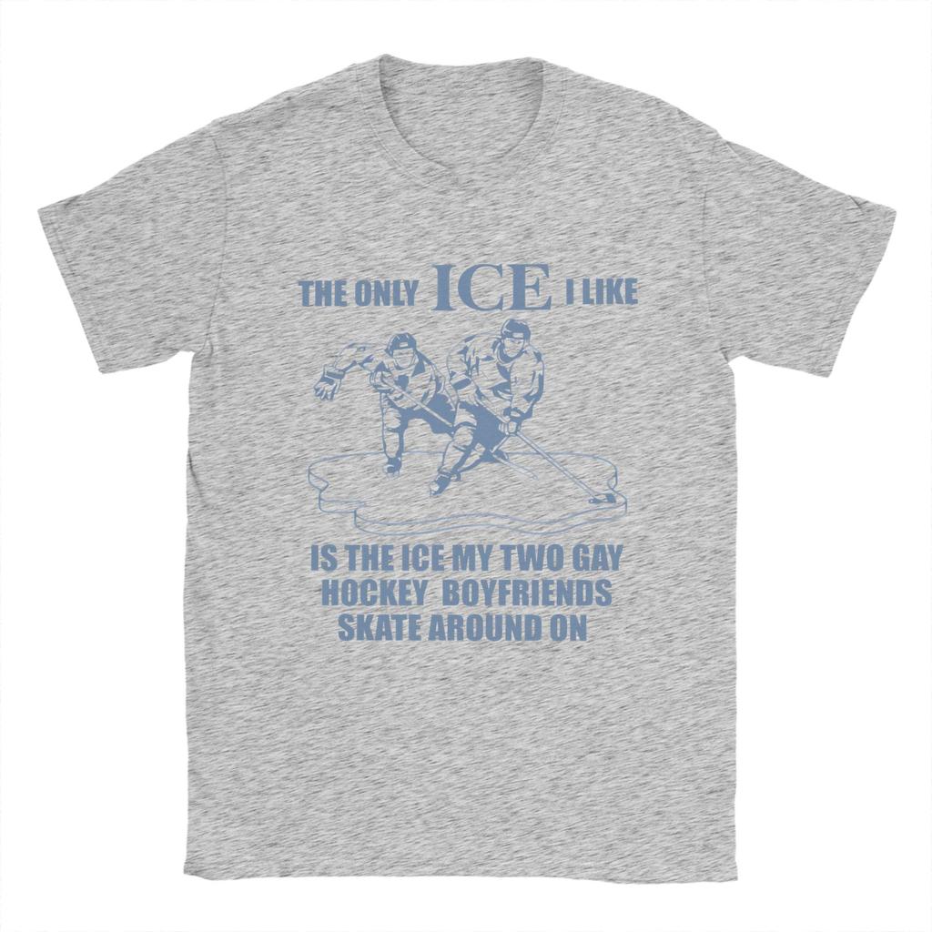 The Only Ice I Like Is The One My Hockey Boyfriends Skate On TShirts for Unisex Heated Rivalry Fun Pure Cotton Tee T Shirts